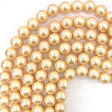 12mm pink shell pearl round beads 15" strand