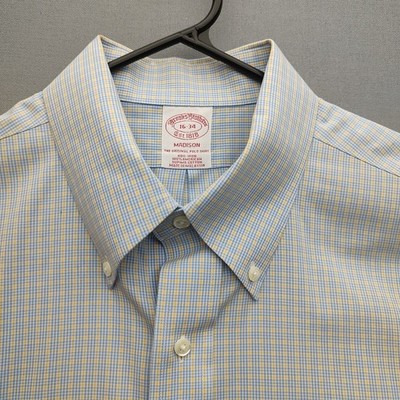 Brooks Brothers Madison Supima Cotton Non Iron Graph Check Button Shirt 16-34