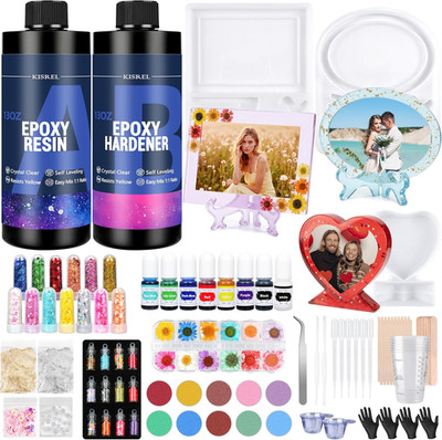 26Oz Epoxy Resin Kit for Beginners, Resin Kit with Photo Frame Molds | 26Oz Epox