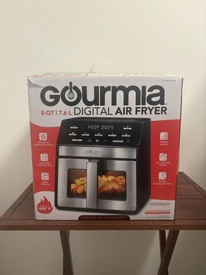 Gourmia 8 Qt Digital Air Fryer GAF858 Black Stainless One Touch