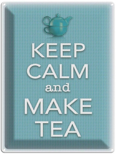 Blechschild 40X30 Cm Keep Calm And Make Tea Deko Geschenk Metall Schild-image