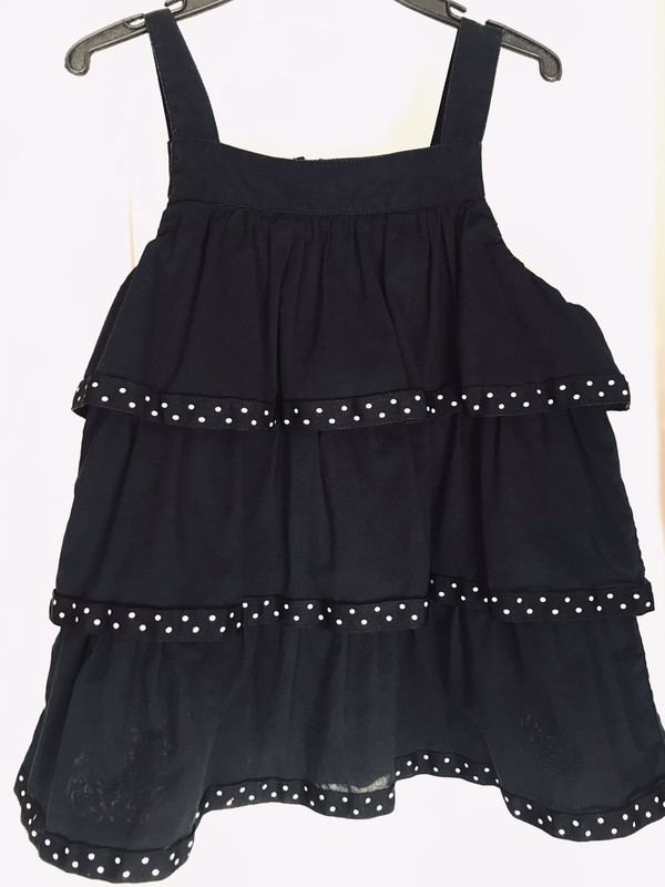 Vtg Gymboree Outlet BEE CHIC BLack Ruffle Polka Dot top sz. 6
