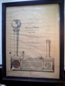 ORDER OF THE OWLS VINTAGE PAST PRESIDENT AWARD 1913 Framed.
