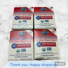 FOR 4 Garden Of Life Raw Probiotics 5-Day Max Care 400 Billion 3.29 oz NEW SHIP
