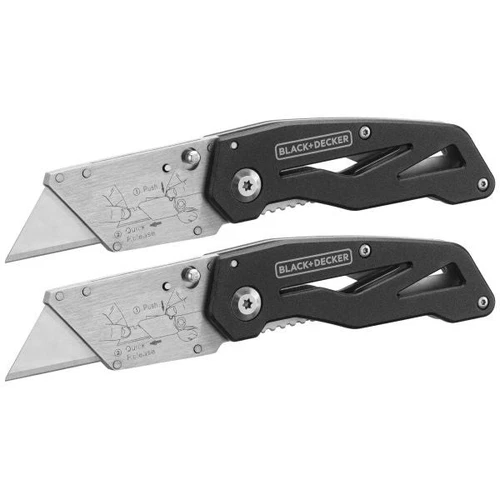 Cuchillo utilitario BLACK+DECKER, plegable, paquete de 2 - BDHT10001-