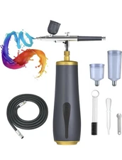 Cordless H61 Airbrush Kit 2600mAh Compressor + Hose – Portable Air Brush Set