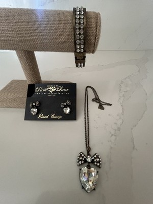 PARK LANE ''FIRST GLANCE'' & DESIREE'' AUSTRIAN CRYSTALS NECKLACE EARRINGS BRACELET