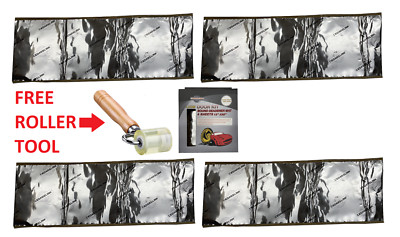 Cedarslink 80 mil 12 Sq Ft Self-Adhesive Sound Deadener Door Kit W/ Roller Tool