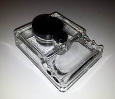 RARO POSACENERE PORTACENERE VINTAGE IN VETRO CON COPERCHIO ANNI 50