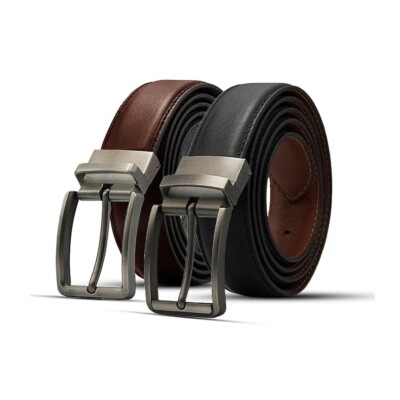 2 in 1 Reversible Belt for Men's Full Grain Genuine Leather Belt for men