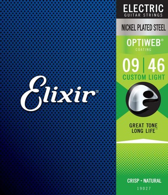 Elixir 19027 Satz Saiten für E-Gitarre Optiweb Custom Light 009-046  