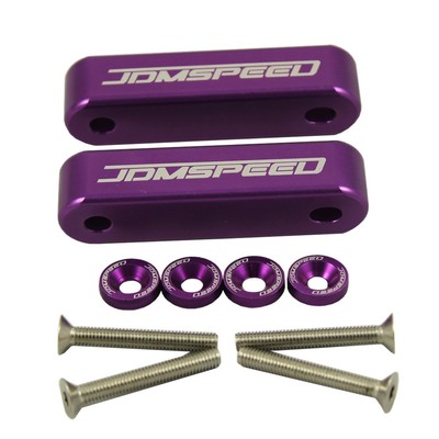 PURPLE JDMSPEED CNC BILLET 3/4'' HOOD VENT SPACER RISER KIT + BOLTS + WASHERS