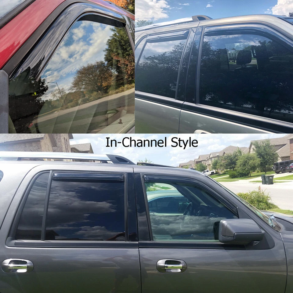 In Channel Smoke Window Visor Rain Guard for Lincoln Navigator Ford Expedition Foto 4 de 4