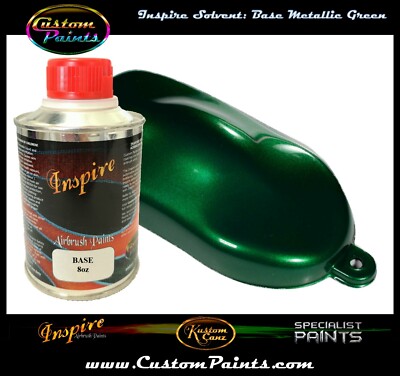 INSPIRE AIRBRUSH BASE METALLIC GREEN 8oz (SOLVENT), CUSTOM PAINT, HOK, ARTIST