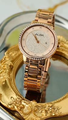 SEIKO Alba Women's Quartz Watch Diamond Watch Crystal Glass Dial