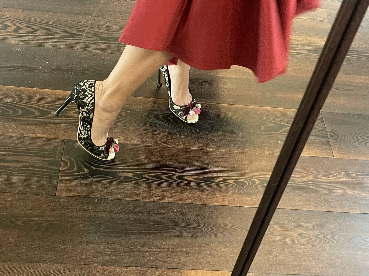 Valentino peep cheap toe pumps
