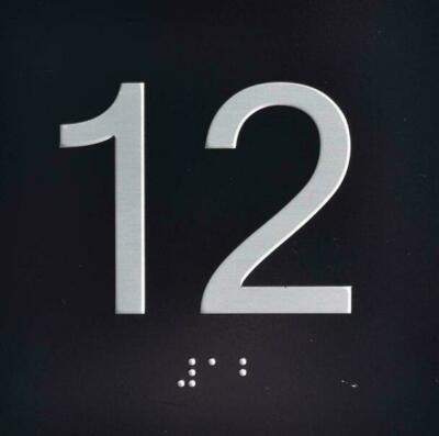 12TH Floor Elevator Jamb Plate Sign with Braille and Raised Number.....ref1020