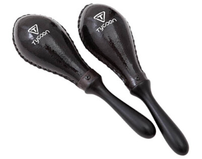 Large Black Oval Rawhide Maracas