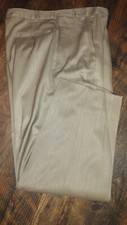 Men's Dress Pants Tan Beige  By Joseph & Feiss 100% Silk Size 36x28