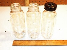 Vintage Lot of 3 EVENFLO Glass Baby Bottles