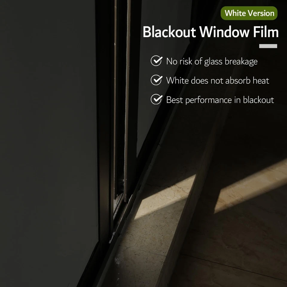 Película de bloqueo solar para cubierta de ventana 100 % de bloqueo de luz blanca Foto 4 de 4