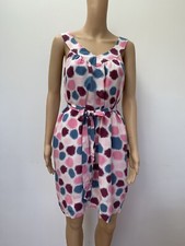 Marc by Marc Jacobs Blue and pink dot print Silk side pockets trapeze dress XS