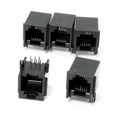 RJ12 6P6C Seite Entry Modular Netzwerk Jack Connector Buchse Adapter 5 Stücke