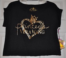 Princess Vera Wang Golden Black w Studs Rhinestones Embellished Blouse Top Tank