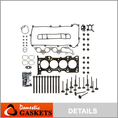Head Gasket Set Intake Exhaust Valves Fits 01-09 Ford Mazda Mercury 2.3 VIN D, Z