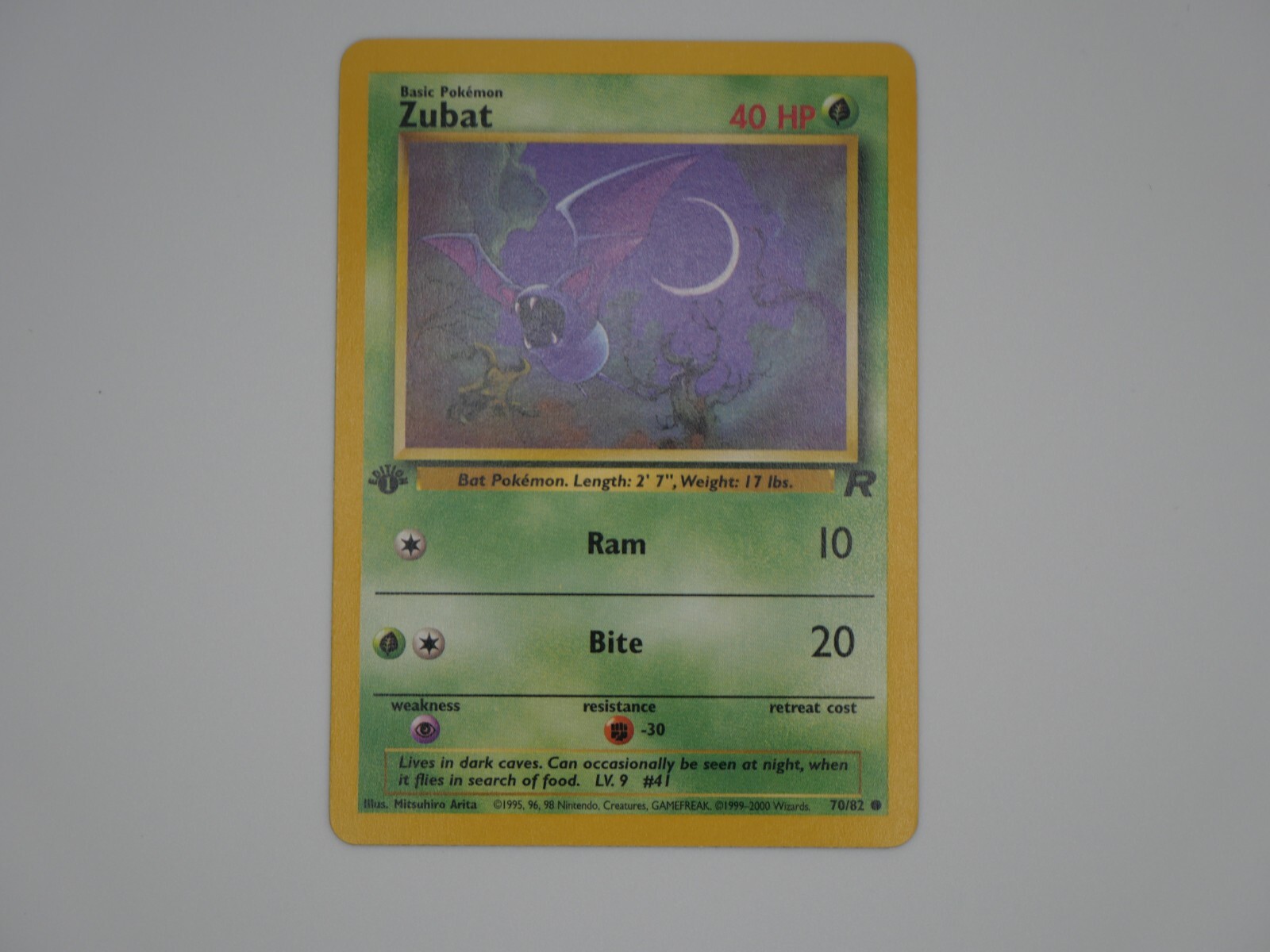 2000 Pokemon Team Rocket Zubat 1st Edition #70/82 NM