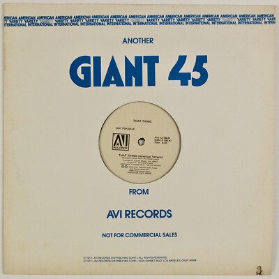 THAT THING: That Thing AVI Disco Funk 12  NM- Vinyl