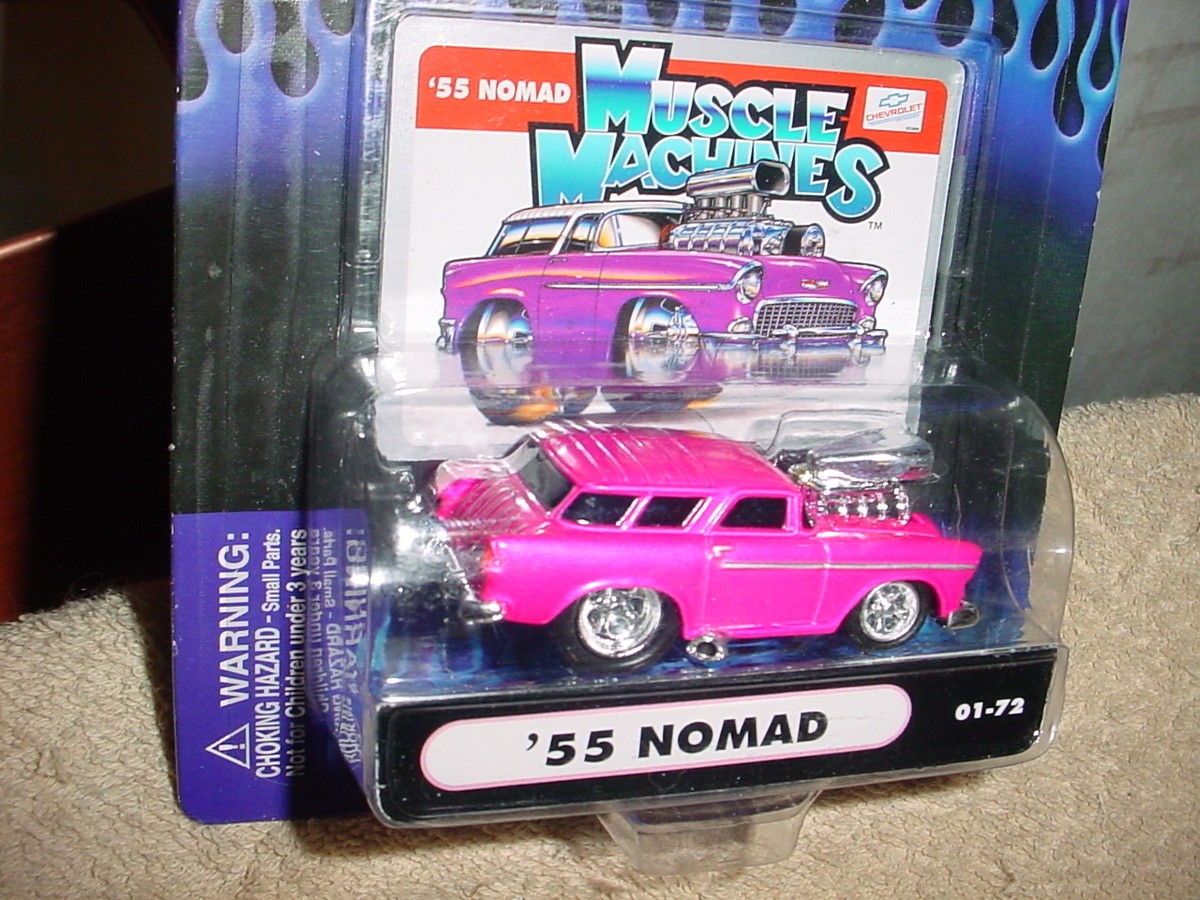 MUSCLE MACHINES '55 CHEVY NOMAD HOT PINK 01-72 FREE USA SHIPPING