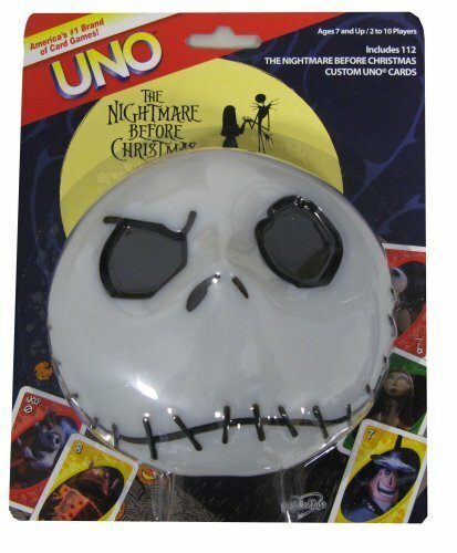 NIGHTMARE BEFORE CHRISTMAS UNO Card Game in Jack Skellington Plastic Head SEALED