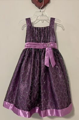 LOVE Girls Size 5 Purple Layered Formal Style Sleeveless Glittery Dress! A6144