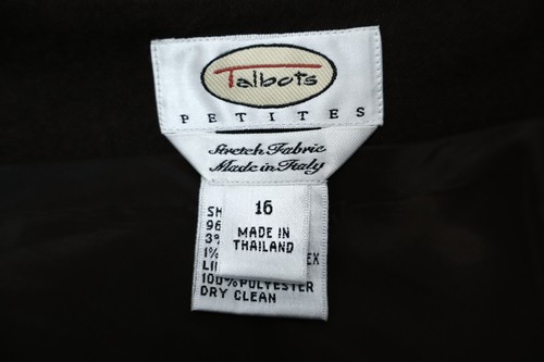 TALBOTS Women's Thin Flannel Wool Nylon A-Line Skirt Lined Brown Size 16p Plus - Picture 5 of 14