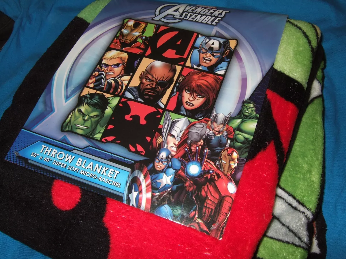 Avengers Hulk Thor Iron Man Captain America Widow Plush Throw Blanket End Game