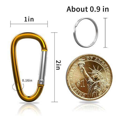6 Pcs Dual Spring Carabiner Clips | 8-Shaped Keychain Hooks, Durable Zinc Alloy - View #9