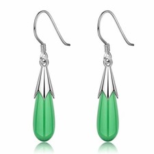 Womens Moonstone Opal Drop Hook Earrings 925 Sterling Silver Jewellery Gift UK