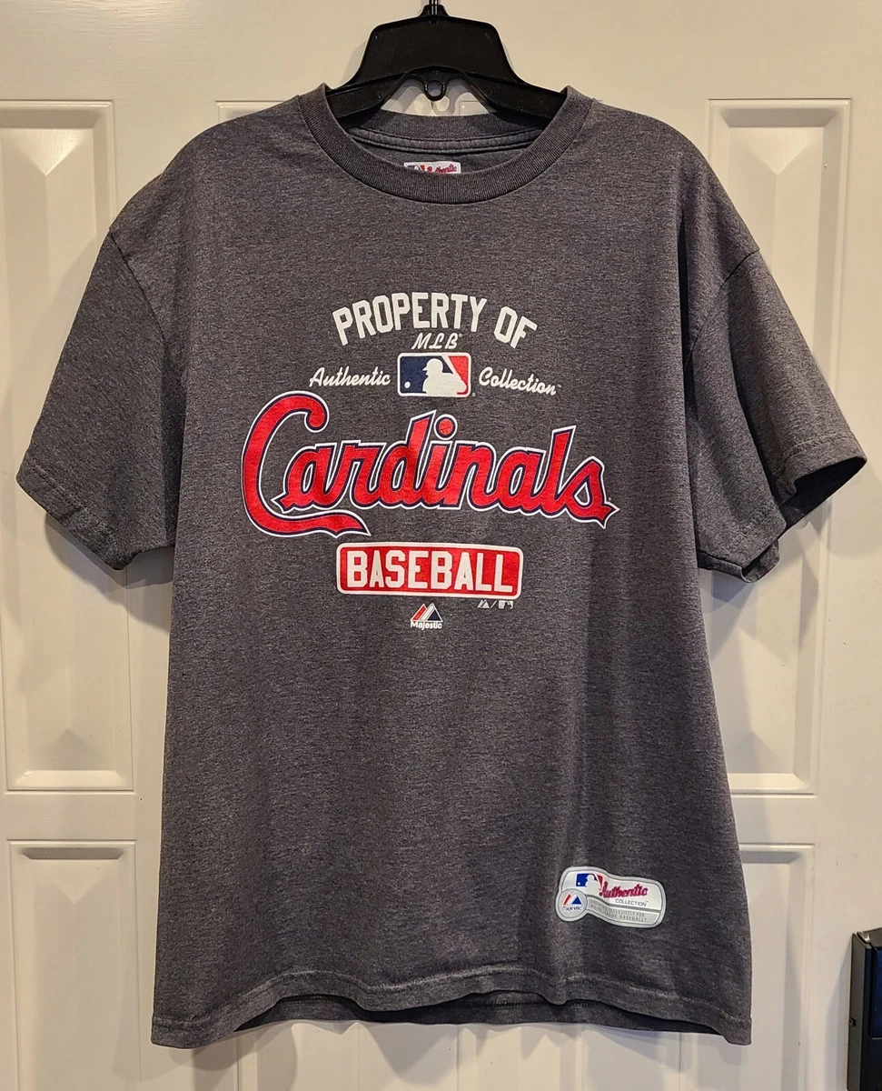 Majestic St Louis Cardinals T Shirt Size L Gray MLB Baseball