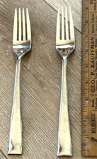Lot of 2 Forks GS  Gourmet Settings stainless Soprano 8.5" Glossy