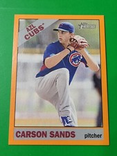 Carson Sands 2015 Topps Heritage Minors Orange 4/25 , #145 , Arizona Cubs