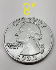 Vintage 1970 Modern Art Co. Chalkware Coin Quarter Wall Plaque