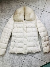 Tosca Blu Piumino Giubbotto Giubbino Donna  Bianco Perla  Con Pelliccia Nuovo