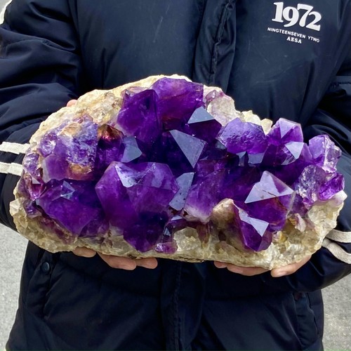 13.71LB Natural amethyst Cluster Quartz Crystal backbone mineral Reiki Stone - Imagen 10 de 12