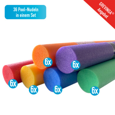 36x Poolnudeln 160cm Schwimmnudeln Set Aqua Fitness Wassergymnastik Schwimmhilfe