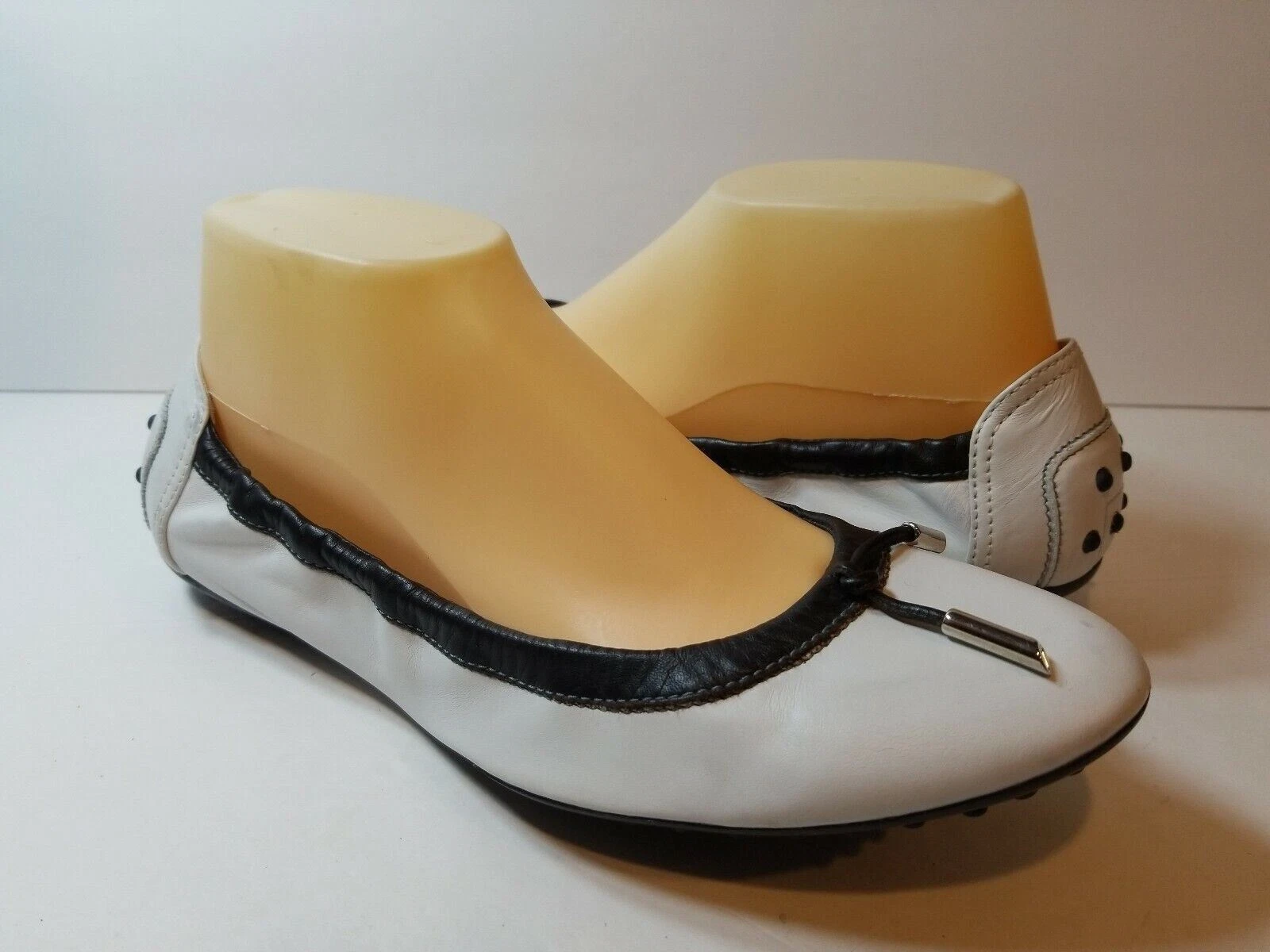 TOD’S Ballerine Tod's donna in pelle nera bianca taglia 8 5