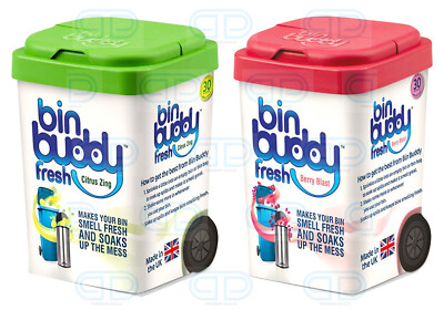 BIN BUDDY FRESH CITRUS ZING OR BERRY BLAST WITH CITRONELLA BIN FRESHENER 450g