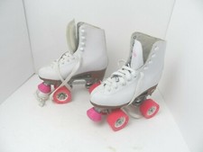 Chicago Women's Classic Roller Skates Faux Leather White  Pink - Size 5