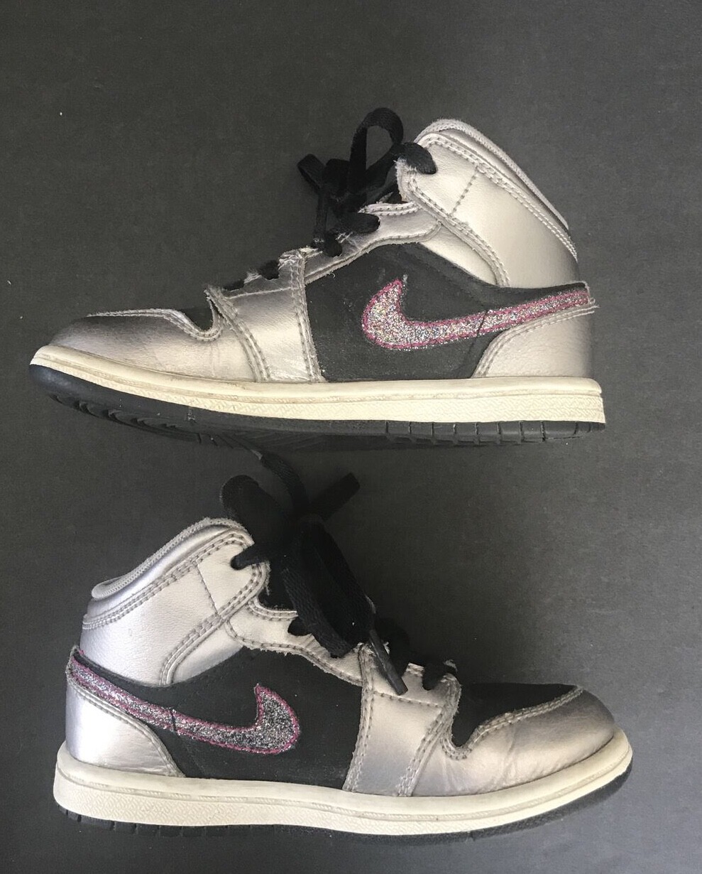 Air Jordan 1 Phat GS Silver Berry Black Glitter Size 9C | eBay