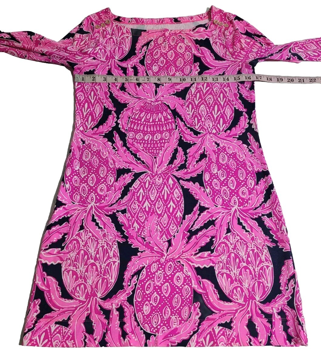 Lilly Pulitzer Pineapple Pattern Stretch Pink Boa… - image 9